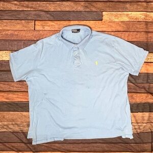 Ralph Lauren Light Blue Polo Shirt Mens Big Preppy Golf Tennis Summer
